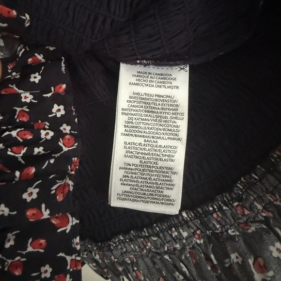 Polo Ralph Lauren Kezia Smocked Off The Shoulder Floral Top Size L - Navy - NWT - Picture 8 of 10